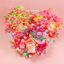 10 Pcs Kids Bead Knotted Small Rubber Band