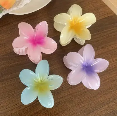 Pack of 4 flower hair claws (Random Colors).