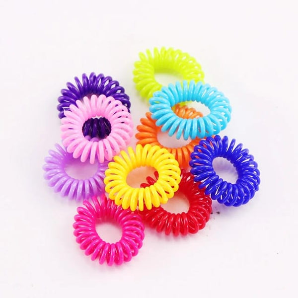 6Pcs/Set Women Fashion spirals Elastic Hair Band (Random colors)