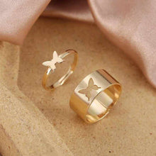 Trendy couple ring adjustable size with box