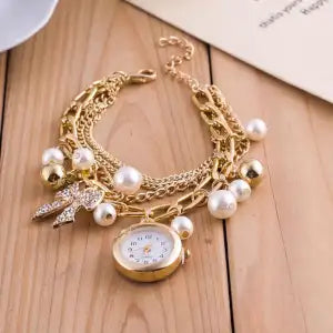 Pearls Bracelet Watch for Girls with box