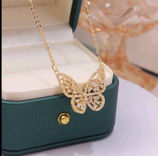 Butterfly Zircon Pendent Necklace with box