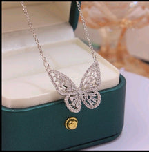 Butterfly Zircon Pendent Necklace with box