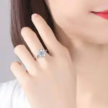 Beautiful Crystal Single Stone Rings with box