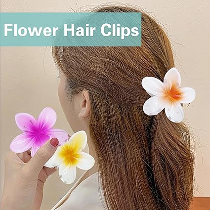 Pack of 4 flower hair claws (Random Colors).