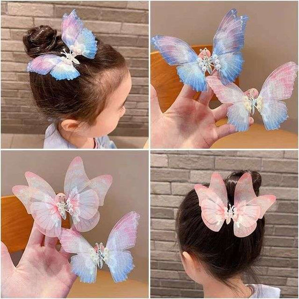 Girls Beautiful Moving Wings Pearl Big Butterfly Hair Clip (Random color)