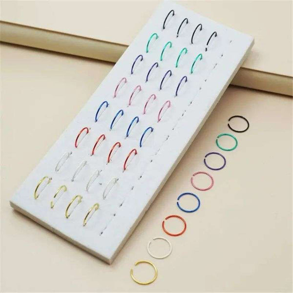 12 PCs Multicolor Nose Ring 8mm For piercing Nose ring