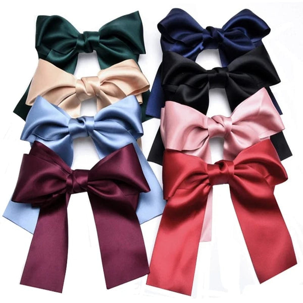 (pack of 3) silk bow hair clip (Random colors)