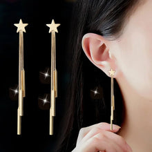 Vietnam Sand Gold Star Tassel Stud Earrings with box